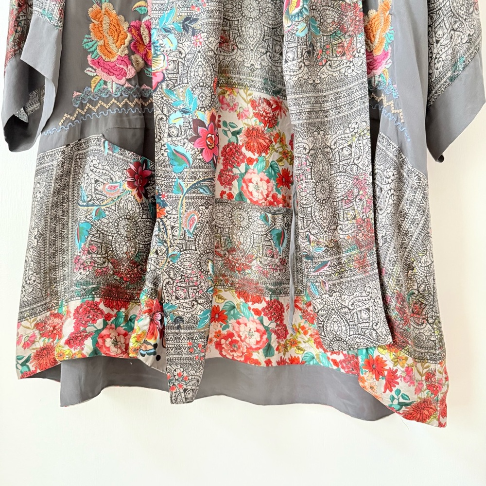 Johnny Was Ellamo Silk Embroidered Kimono - Picture 7 of 14